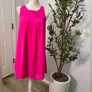 Bright pink shift mini dress